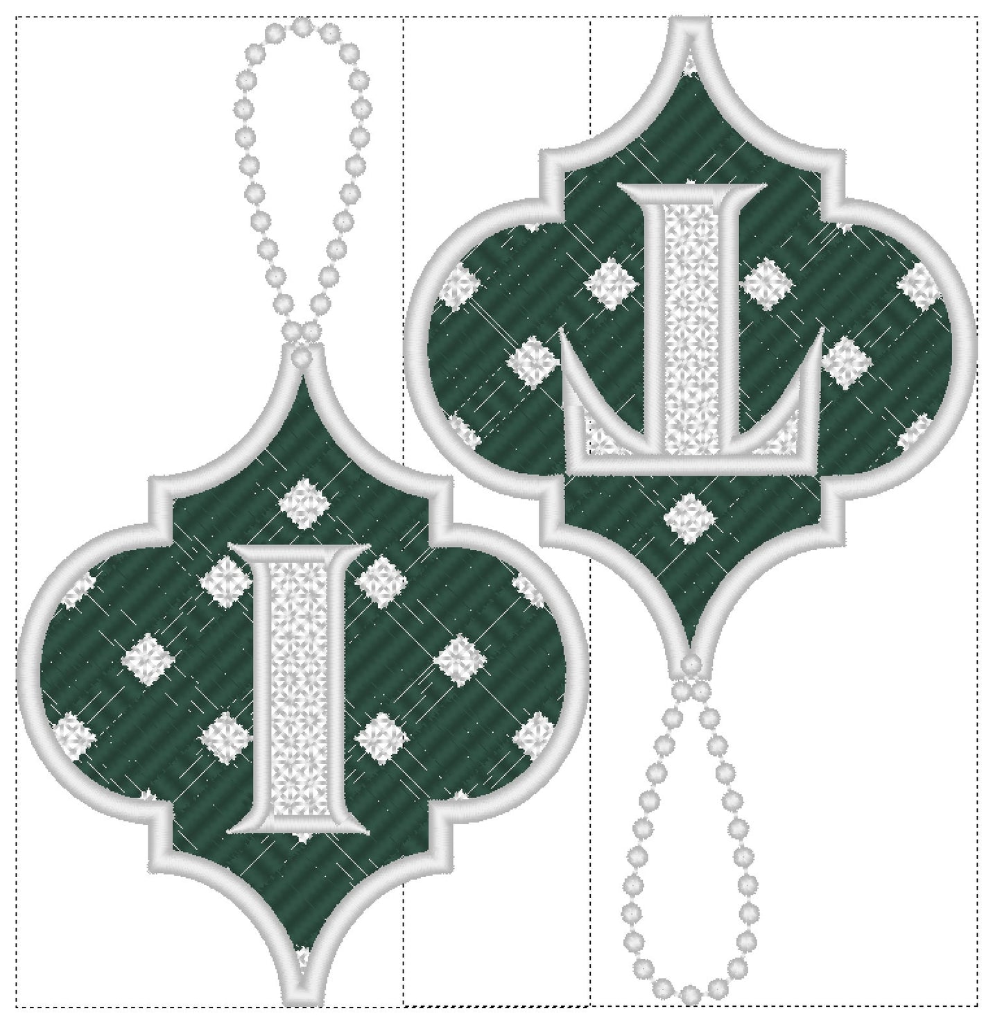 Gingham Christmas Tree Ornament Monogram