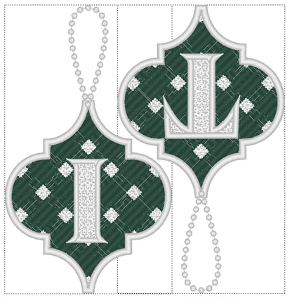 Gingham Christmas Tree Ornament Monogram