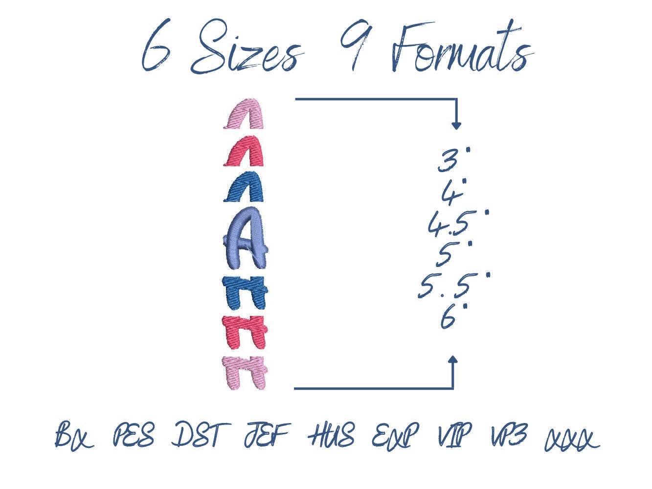 Stacked Font, BX included! fill stitch and outline alphabet letters,