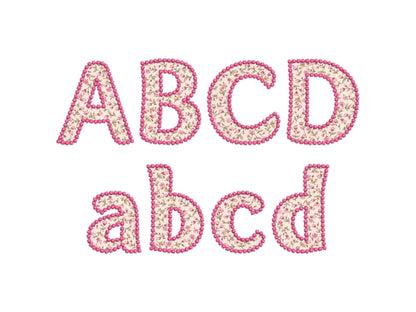 Pearl Stitch Outline Applique Font
