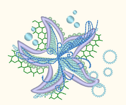 Starfish Silhouette with Curls