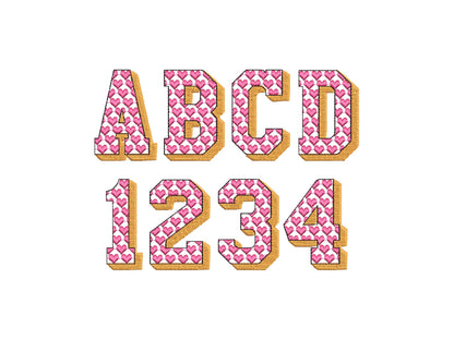 Heart Patterned Shadow Block Font