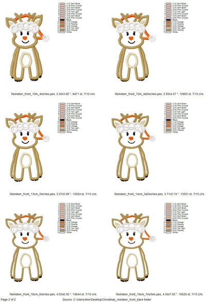 Christmas Reindeer Rudolph front and back, rear view, machine