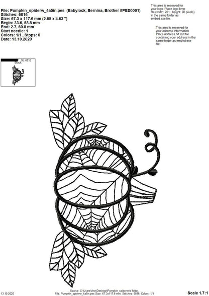 Halloween Spiderweb Pumpkin Outline