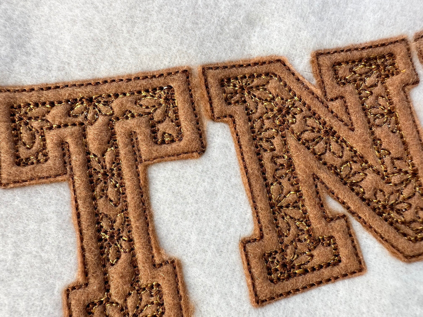 Floral Fill Light Stitch 2 Outlines Varsity Font
