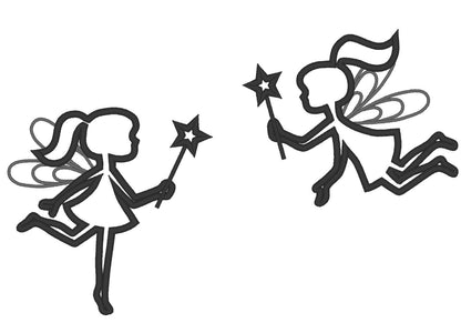 Single Fairy Outline Applique Set of 2