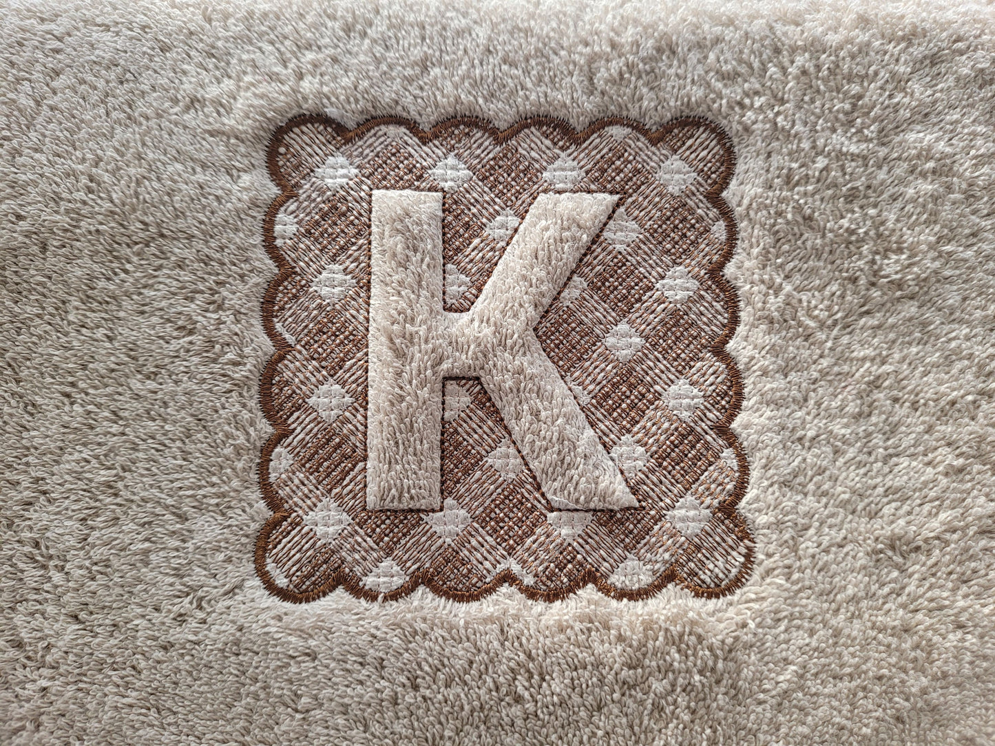 Embossed Towel Plaid Monogram Font