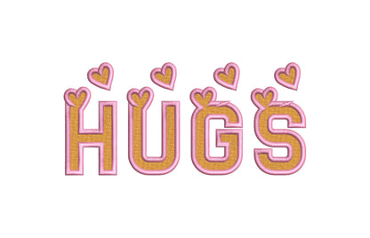 Heart Monogram FONT fill stitch and satin outline alphabet SET of 2