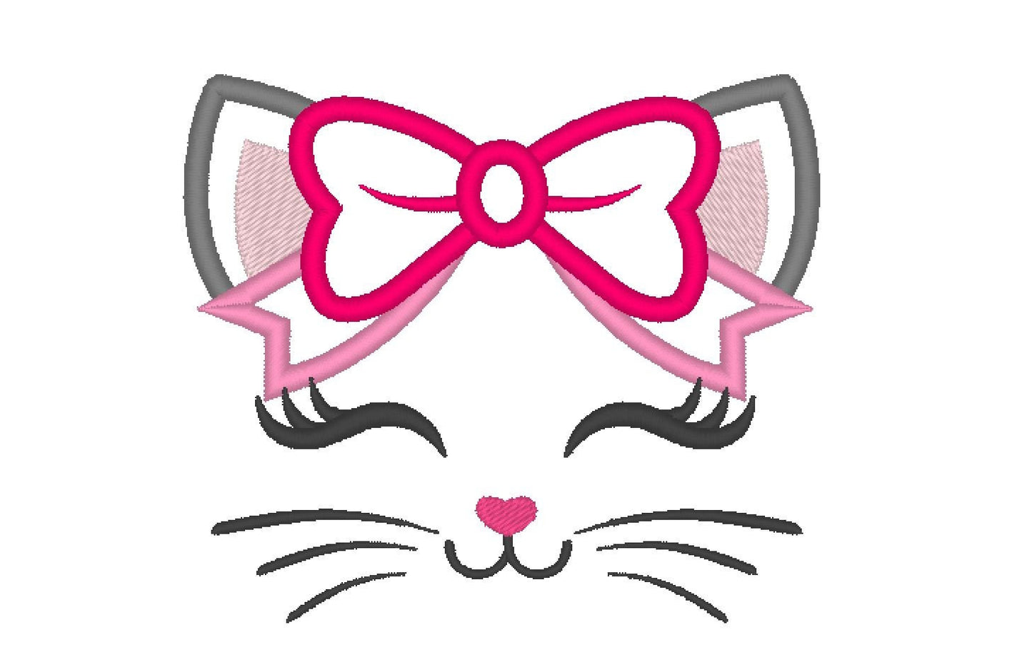 Little Kitty with Bow Applique