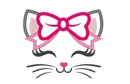 Little Kitty with Bow Applique