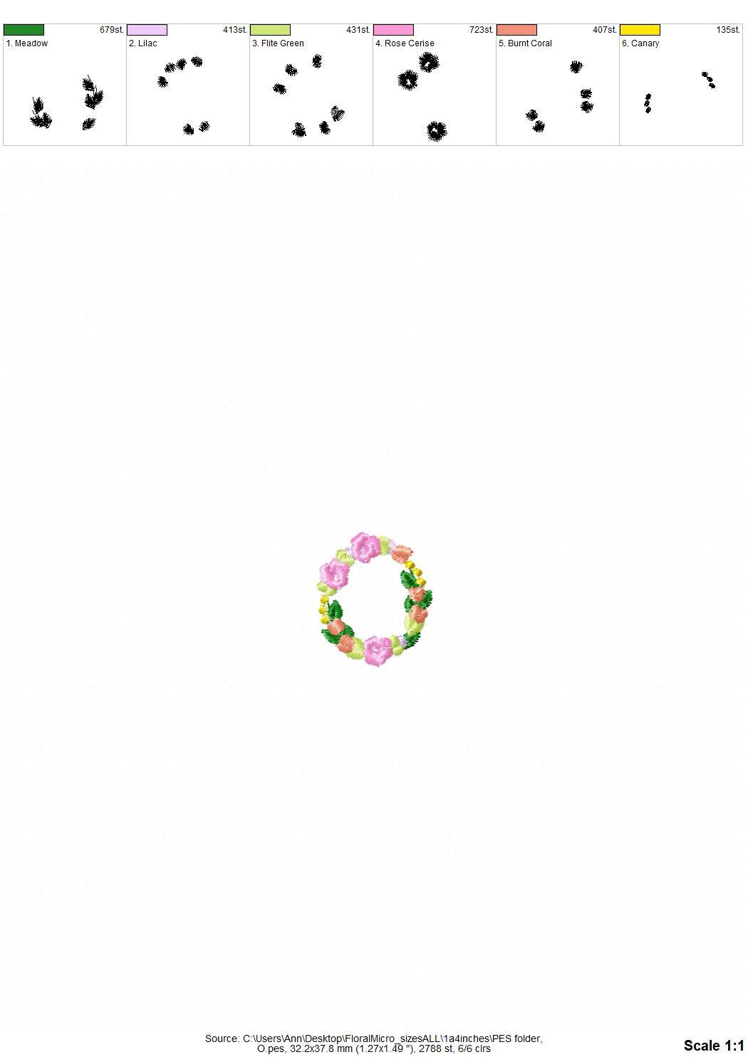 Mini Roses Floral Font