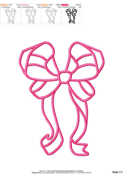 Curl Heirloom Bow Applique