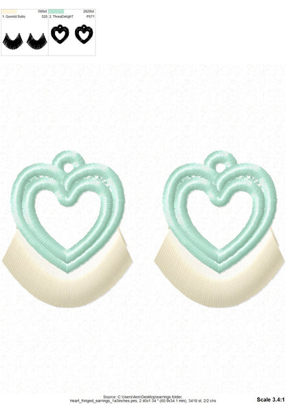 Cute Fringed Heart Earrings