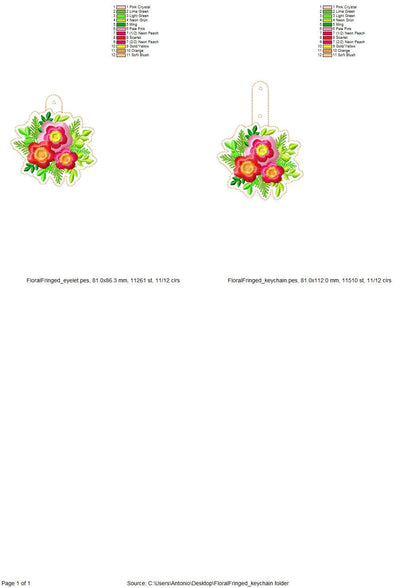 Fringed Floral Bouquet Keychain