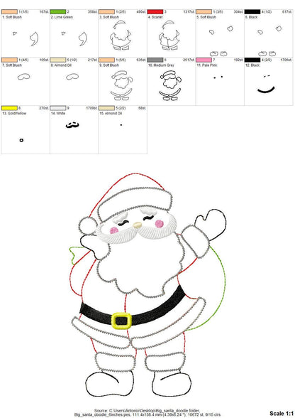 Big Merry Christmas Santa Applique