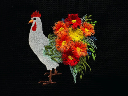 Fringed Floral Chicken Rooster