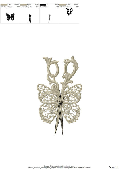 Hairstylist Hairdresser Scissors and Butterfly