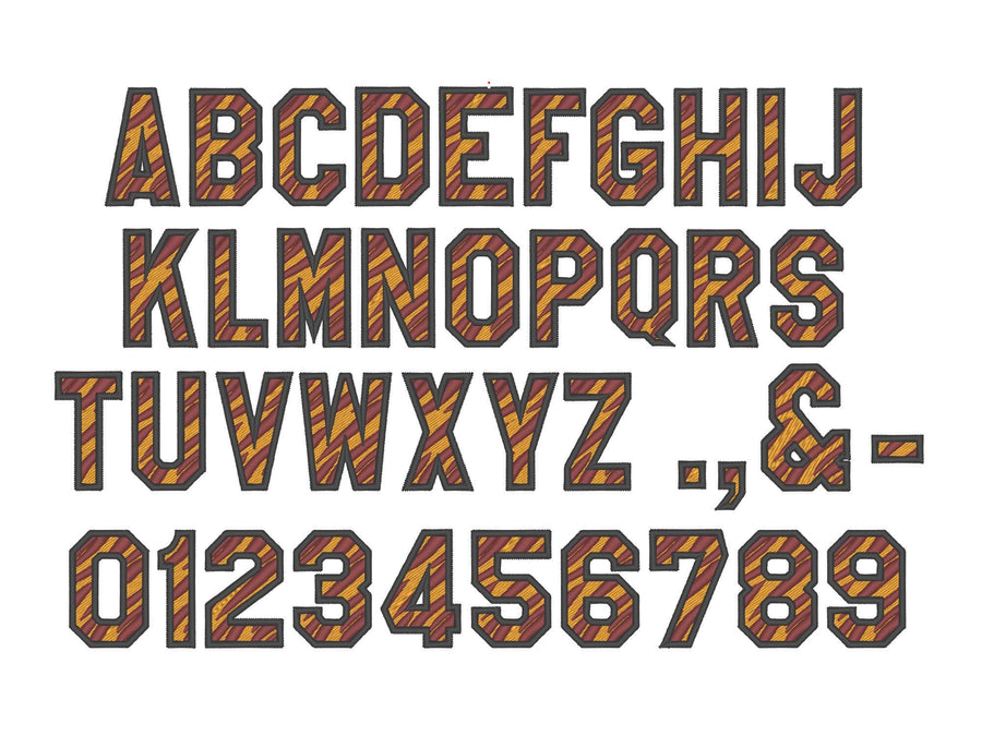 Tiger print embroidery Font MINI sizes machine embroidery designs Tiger