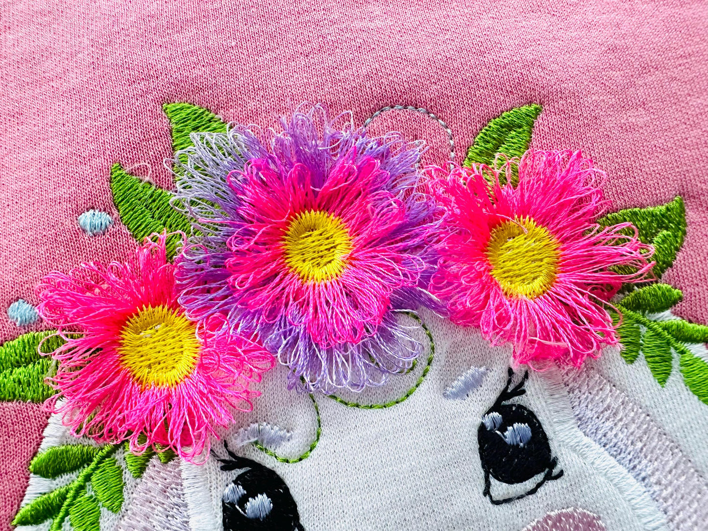 Fringed Floral Crown Cute Bunny Applique