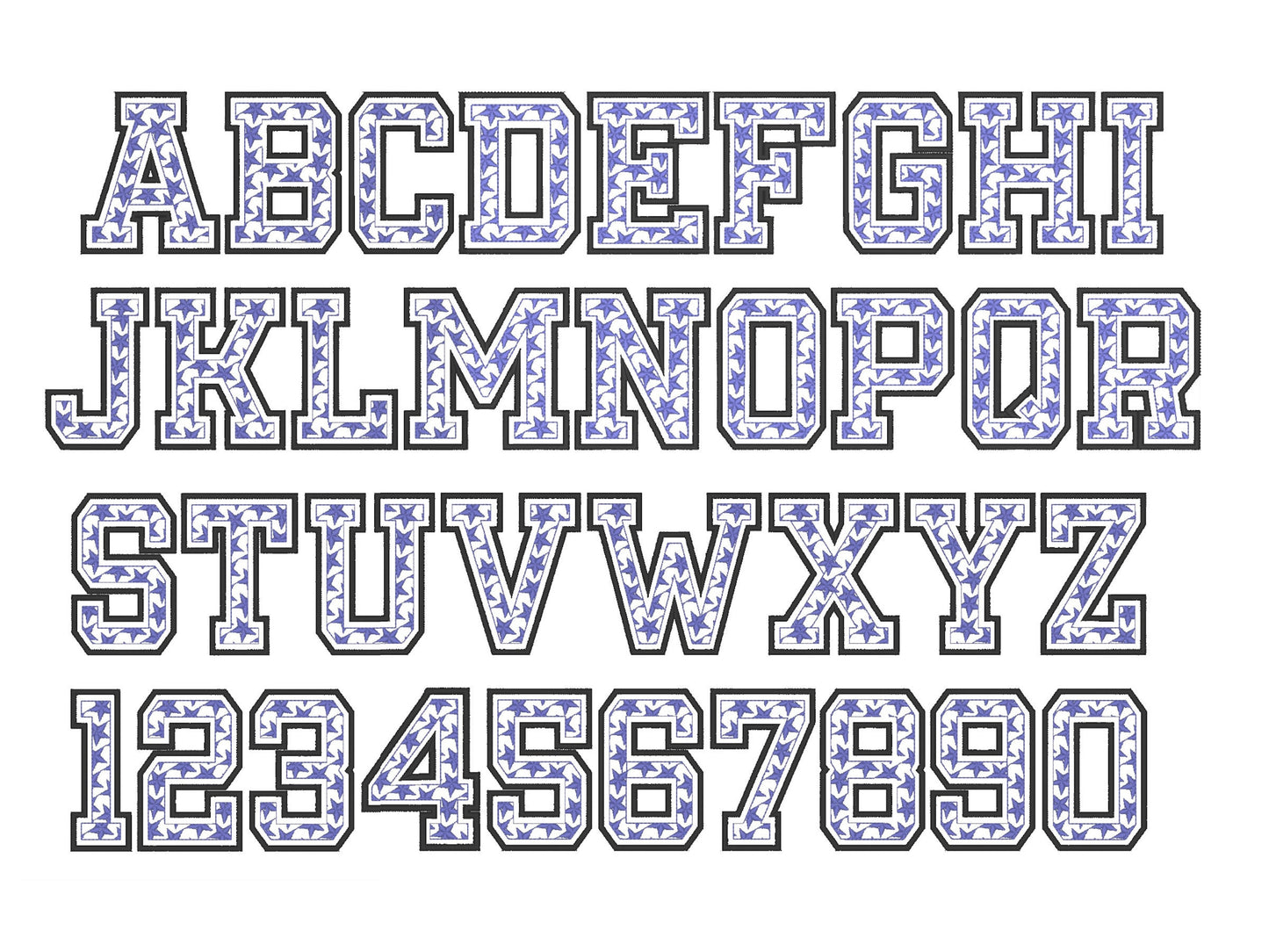 Patriotic Star Patterned Block Font