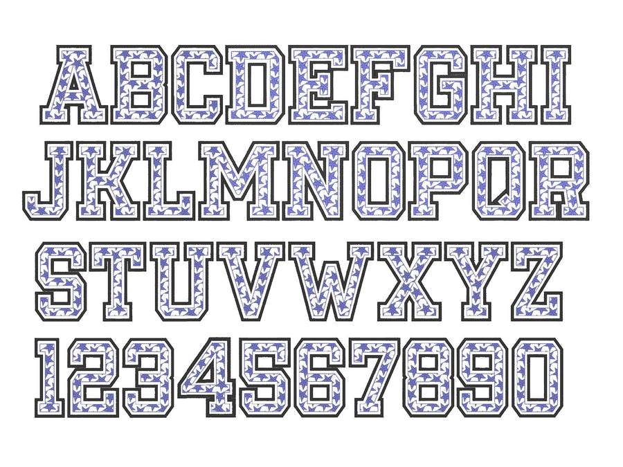 Patriotic Star Patterned Block Font