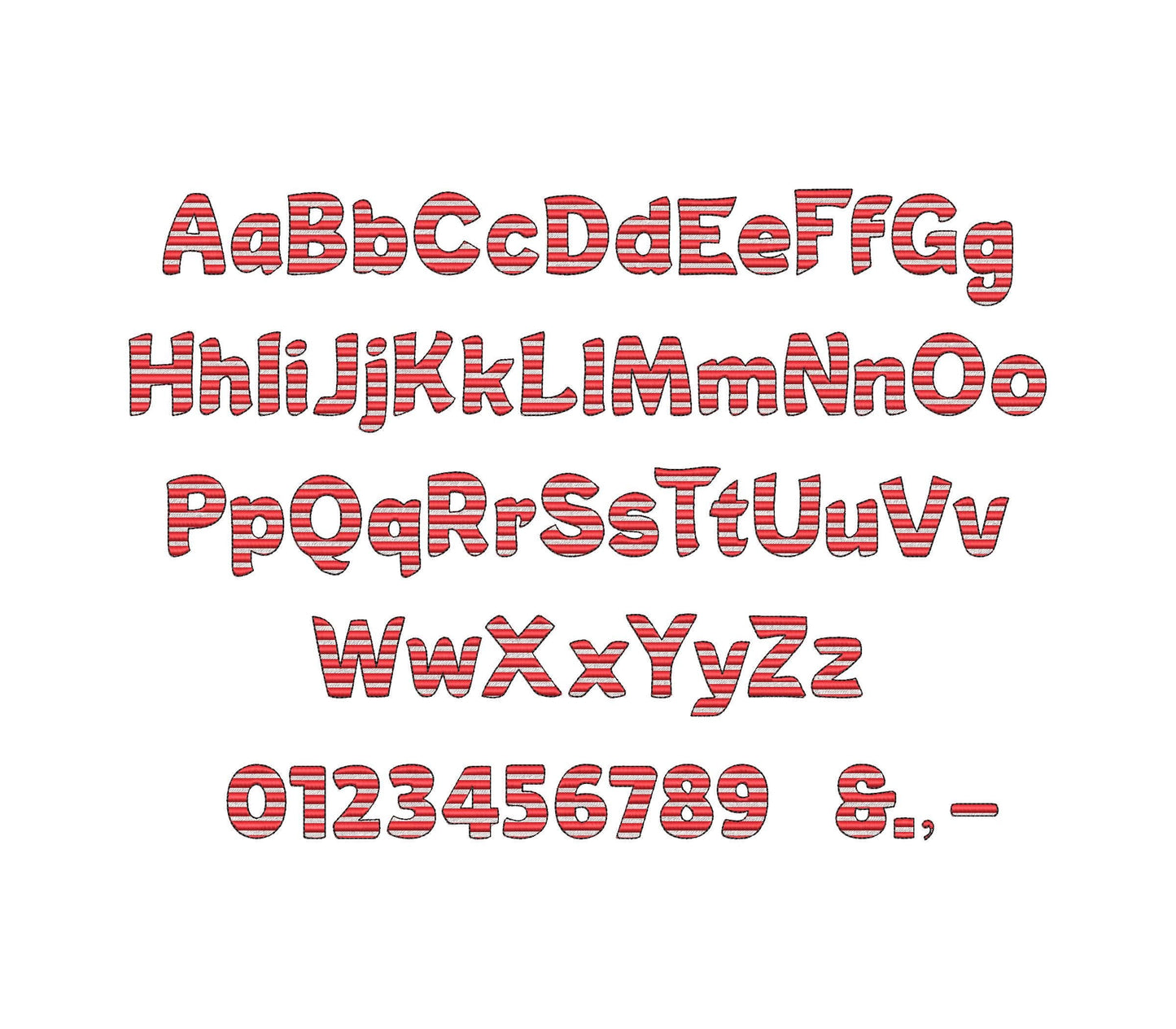 Stars and Stripes Patriotic Font SET of 2 alphabet fill stitch Monogram