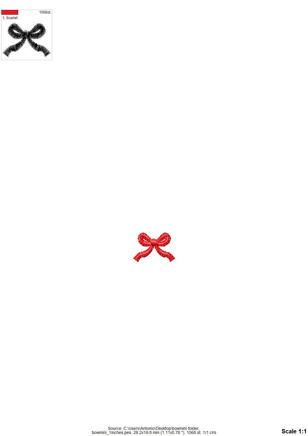 Mini Bow Satin Stitch