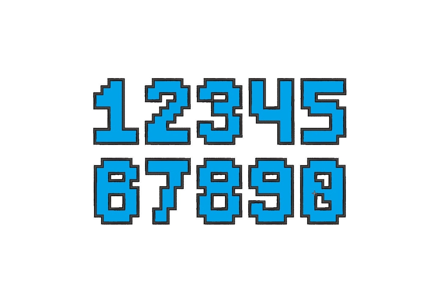 Gamer Pixel Block Font Applique