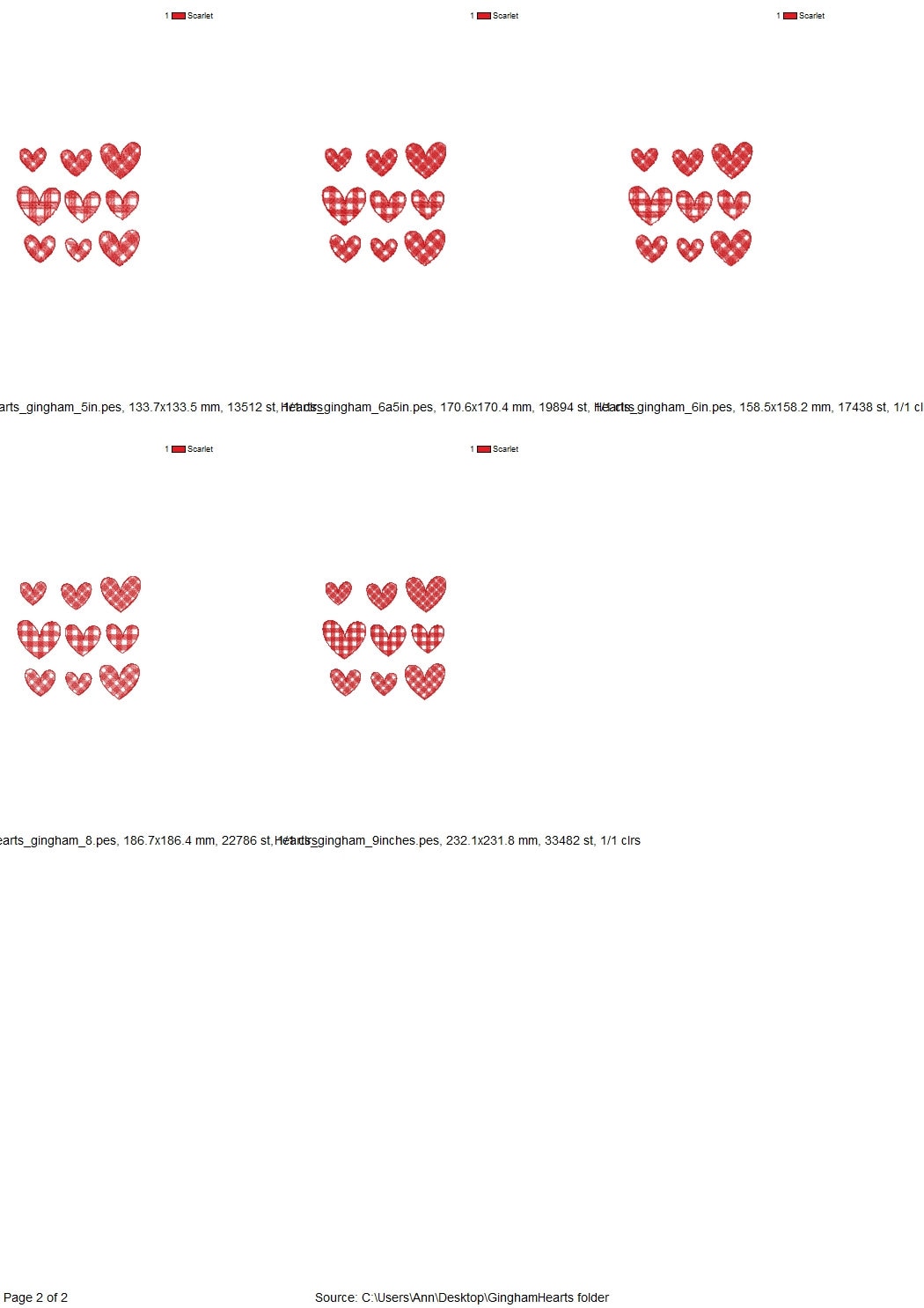 Gingham Plaid Patterned Single Heart