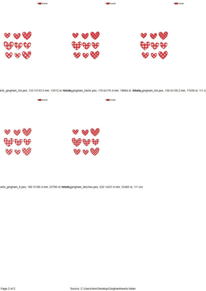 Gingham Plaid Patterned Single Heart