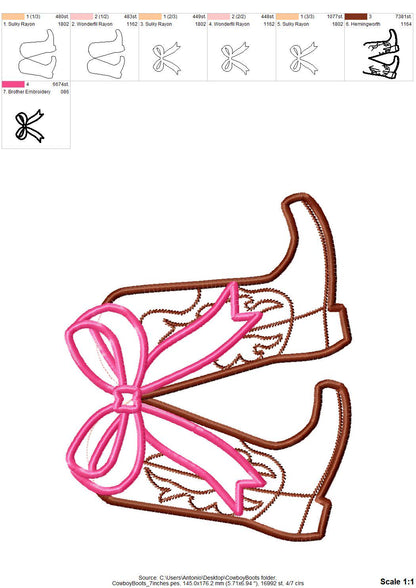 Cowboy Cowgirl Boots and Bow