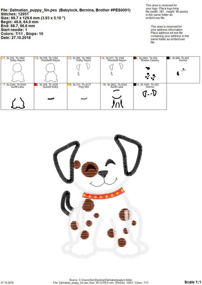 Little Dalmatian Puppy Dog Applique