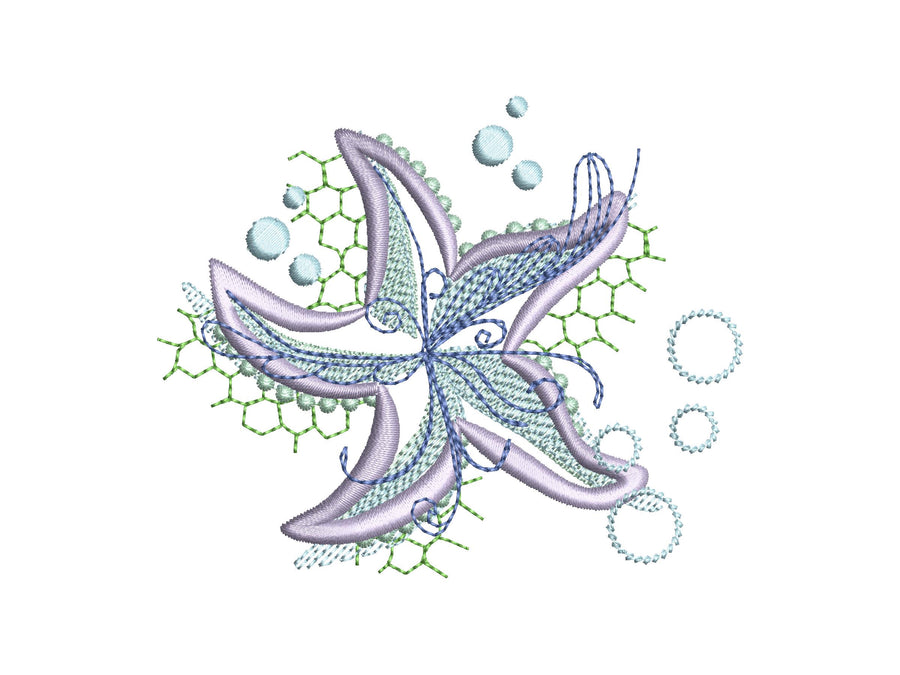 Starfish Silhouette with Curls