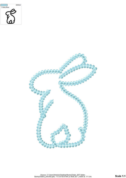 Easter Bunny Outline Set of 5