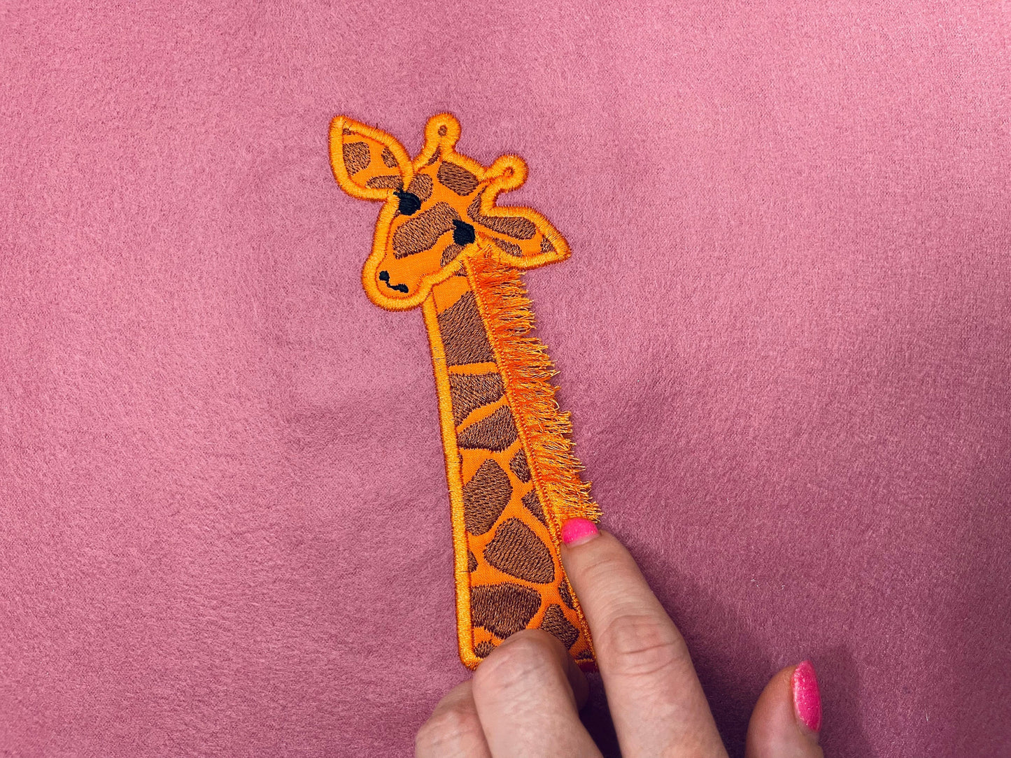 Fringed Giraffe Head Applique