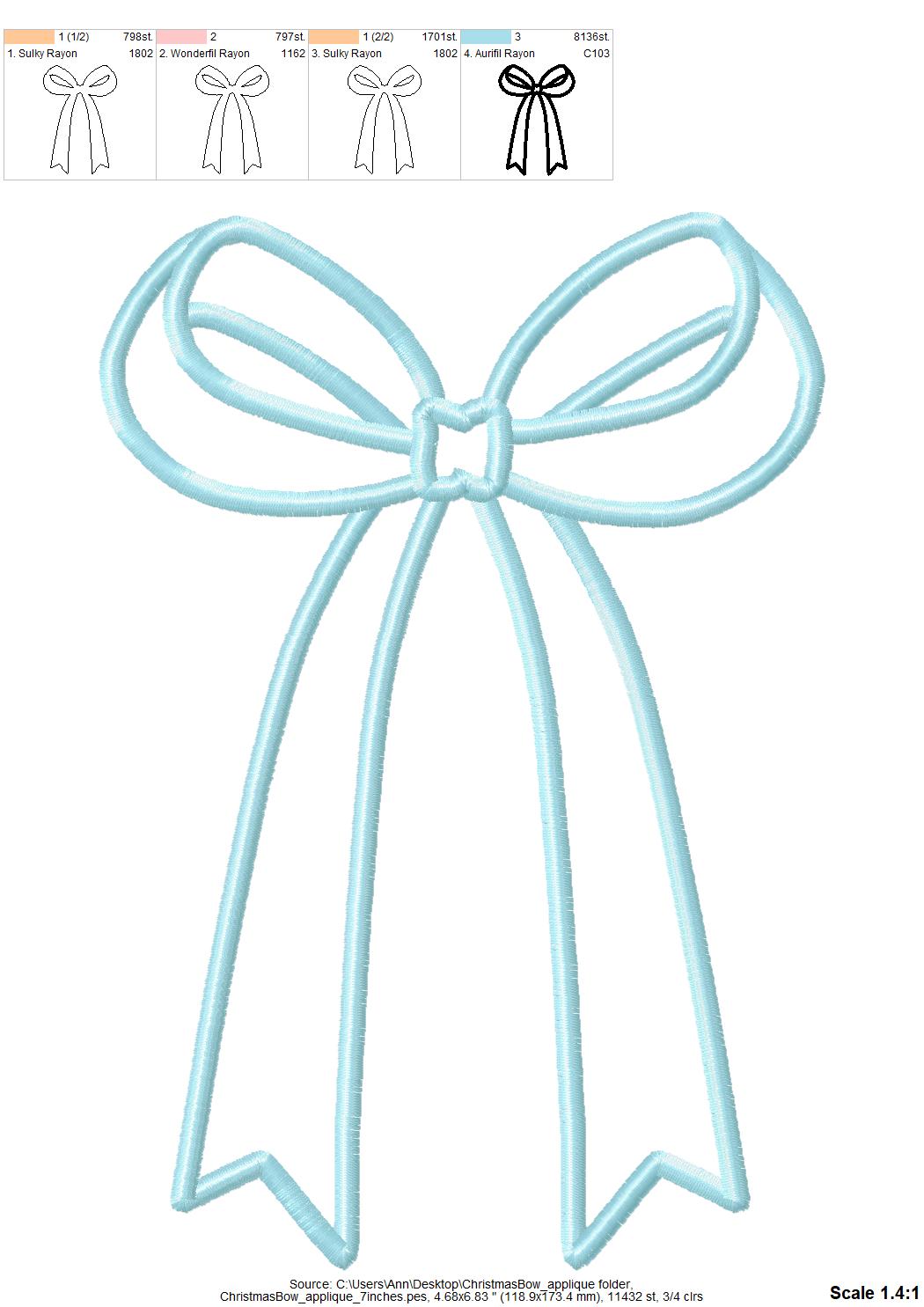 Classic Side Seam Bow Applique