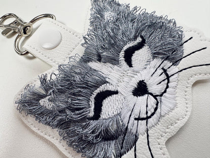 Fringed Kitty Cat Kitten Keychain