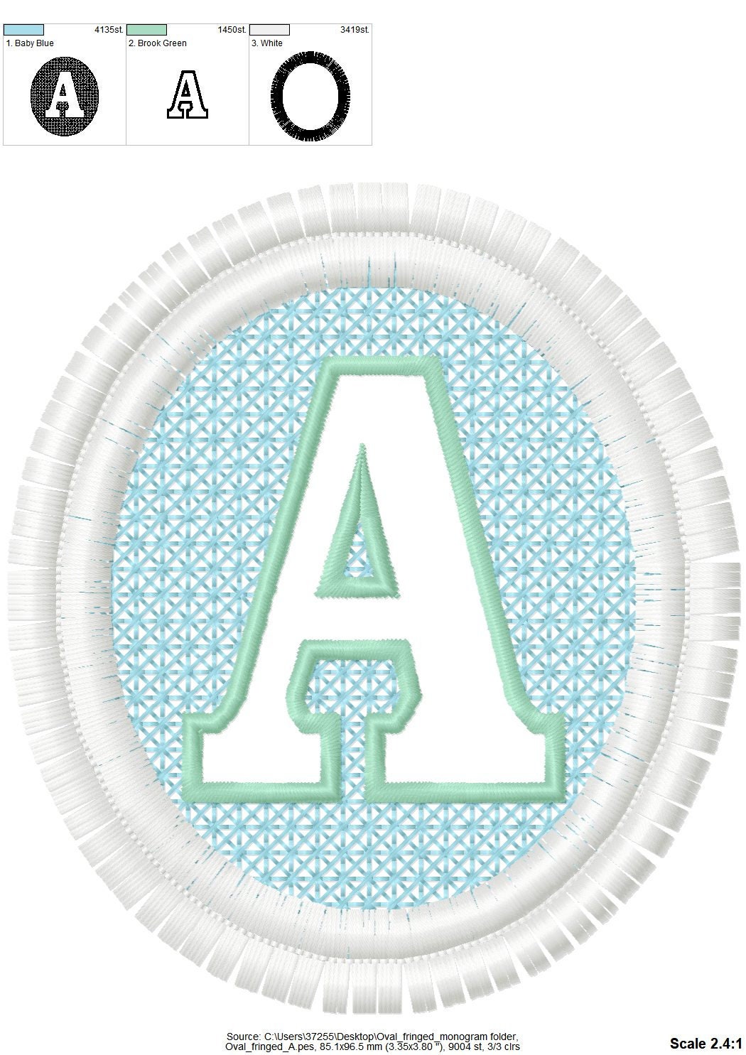 Fringed Monogram Frame and Embossed Font