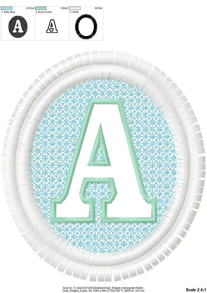 Fringed Monogram Frame and Embossed Font