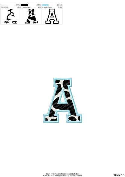 Cow Spots Patterned Fill Stitch Block Font