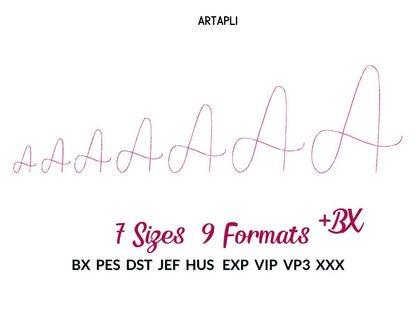 Simple Quick Bean Stitch Thin Line Font