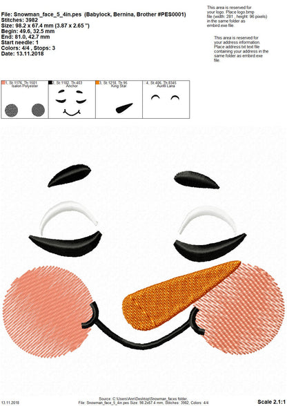 Snowman Doll Face Set