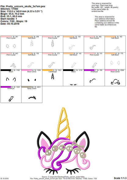 Skulls and Bones Halloween Unicorn