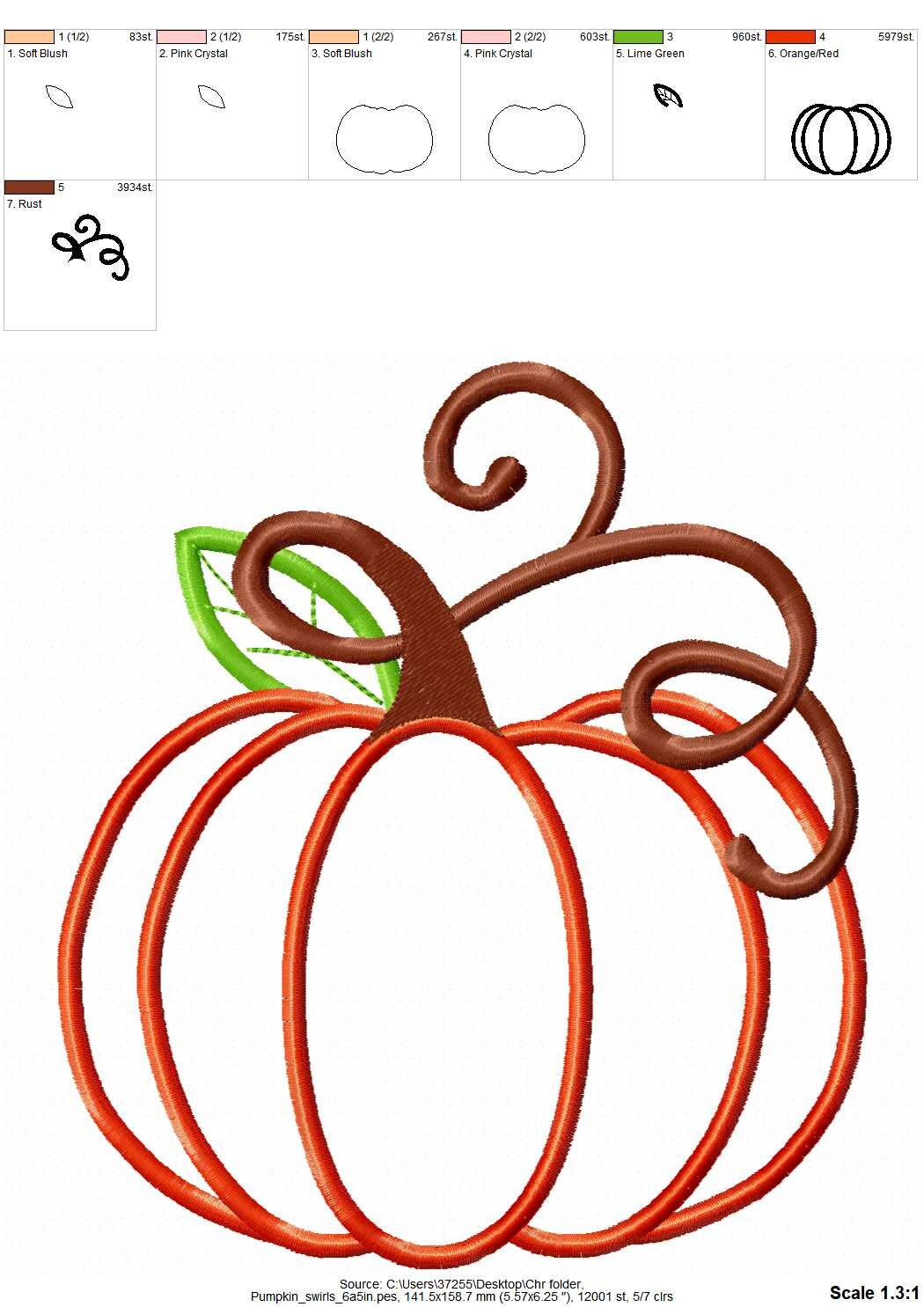 Classic Fall Pumpkin Applique