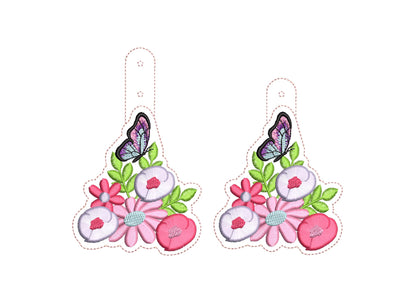 Fringed Flower Floral Butterfly Keychain