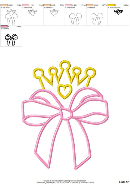 Bow and Princess Crown Diadem Tiara