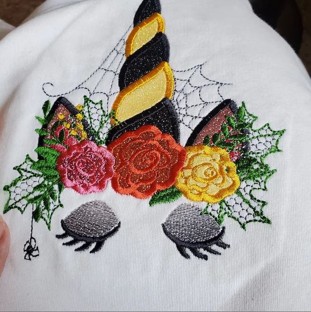 Shabby Chic Floral Halloween Unicorn