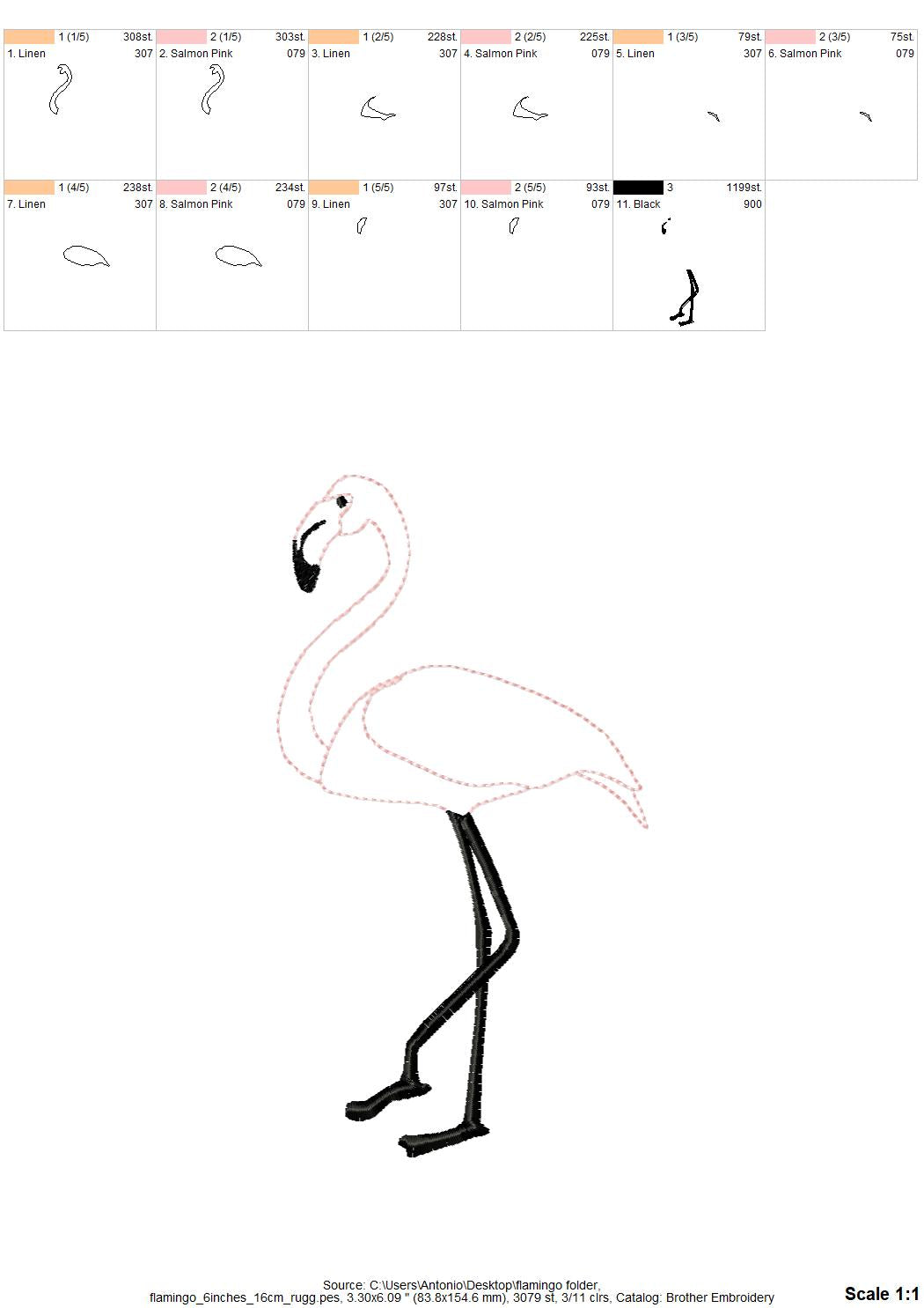 Flamingo Applique 2 types