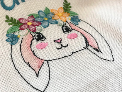 Light Stitch Bunny with Flowers