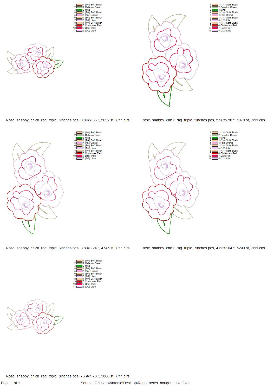 Raggedy Rose Applique